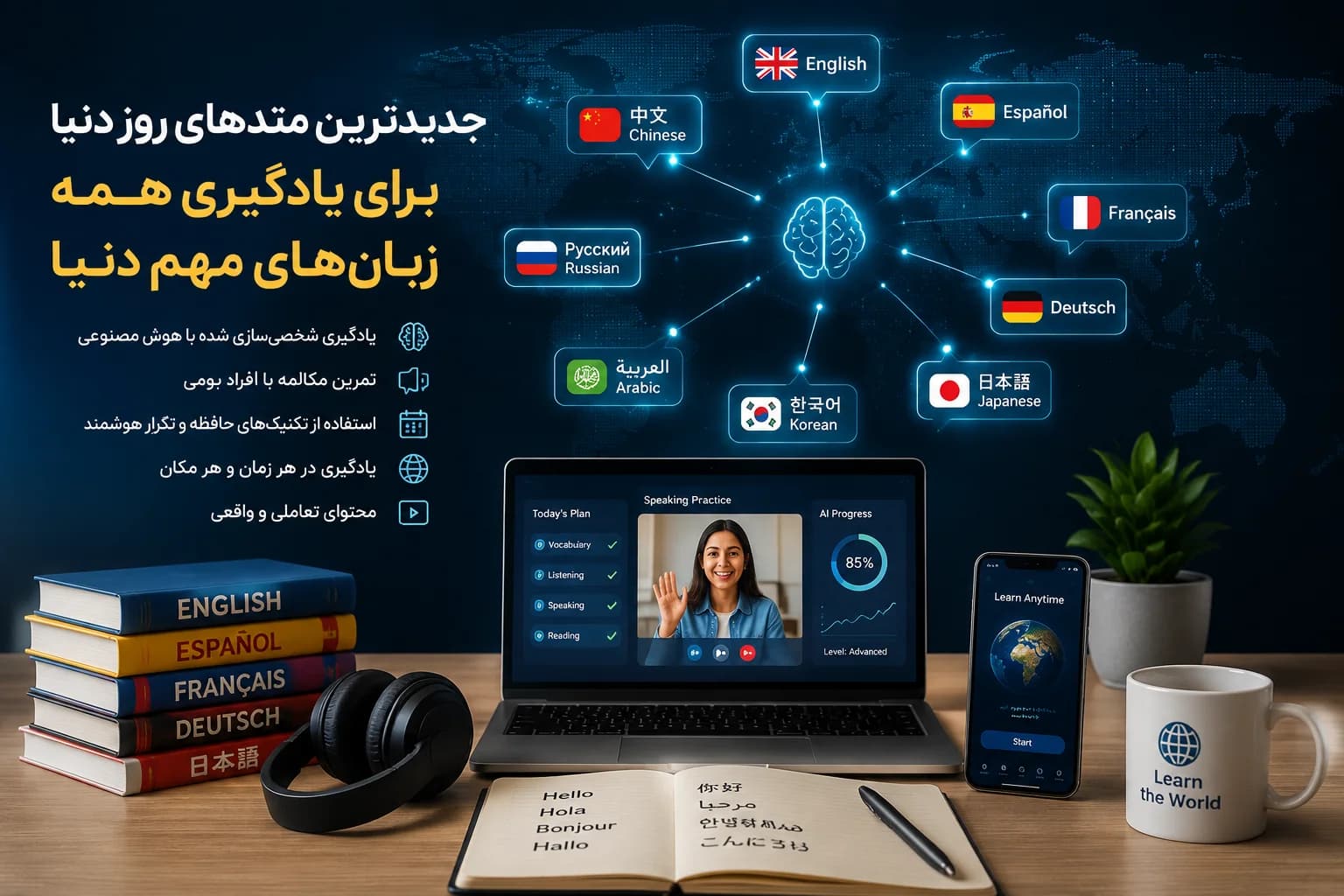 جدیدترین متدهای روز دنیا برای یادگیری همه زبانهای مهم دنیا